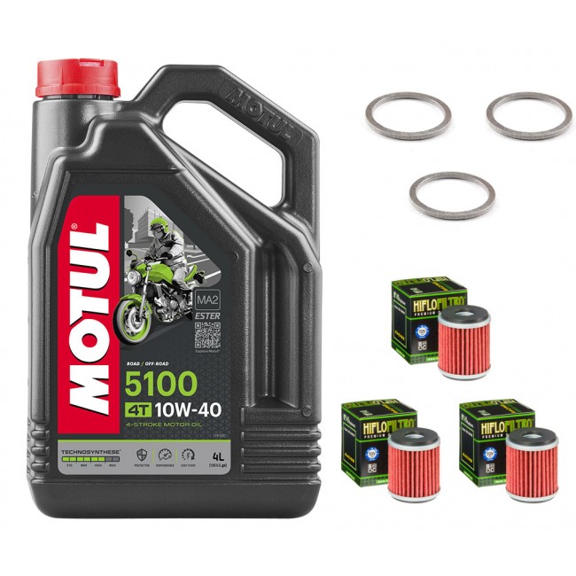 Kit De Vidange Et Entretien Pour Yamaha WR 125 - Huile 10W40, Filtre à Huile, Bougie NGK, Filtres Inclus