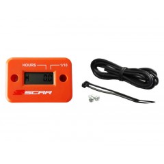 Compteur d'heures SCAR filaire avec Velcro orange