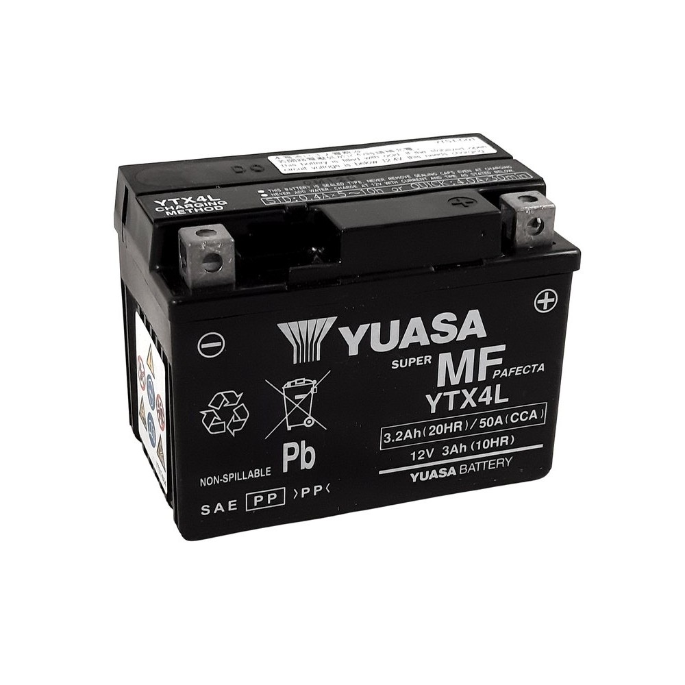 Yuasa YTX4L-BS MF Moto Batterij 12V 3,2Ah - Onderhoudsvrije Kracht Voor Motorfietsen En Scooters