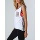 T-shirt Fox femme blanc et gris