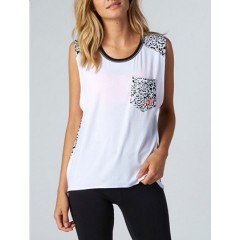T-shirt Fox femme blanc et gris