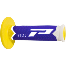 Poignées Cross triple densité 788 Bleu/ Blanc/ Jaune