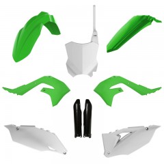Kit plastique POLISPORT Kawasaki vert et blanc