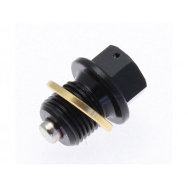 Bouchon de vidange TECNIUM aimanté alu noir M14x1,25x13,5