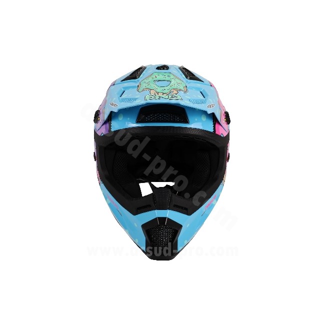 Casque cross enfant donuts noend bleu