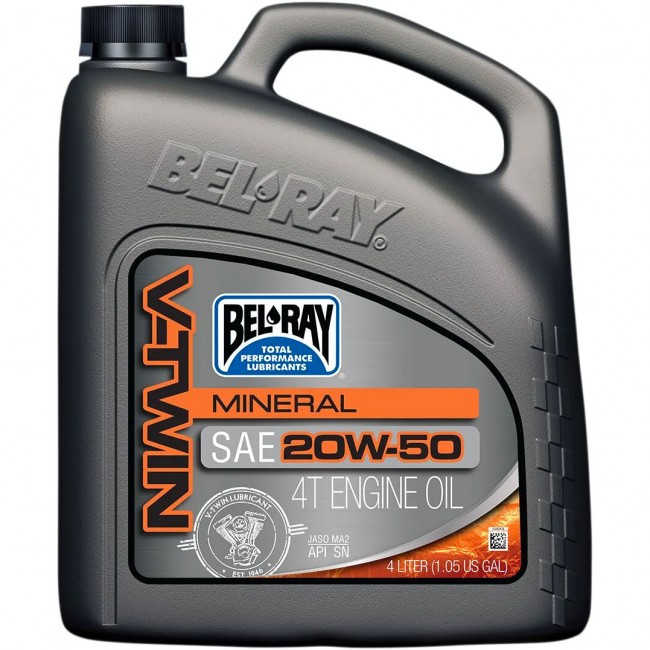 Huile moteur 20W50 MINERALE 4L V-Twin - BEL-RAY