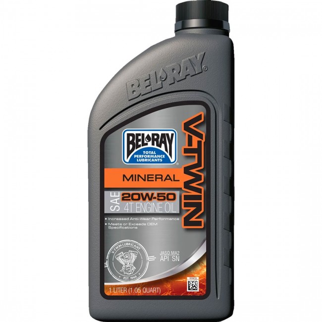 Huile moteur 20W50 MINERALE 1L V-Twin - BEL-RAY