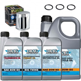Pack vidange complet Harley M8 - Mineral - Chrome