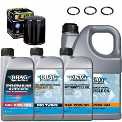 Pack vidange complet Harley M8 - Mineral - Noir - 80w140