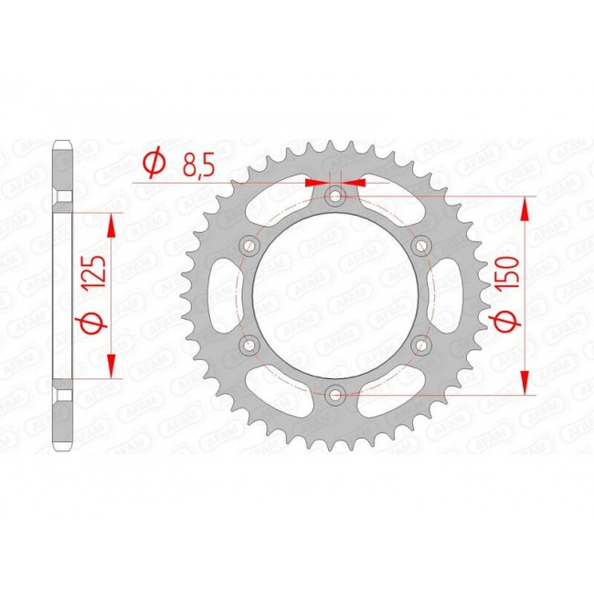 Couronne AFAM Acier 71304 - 520 - 38 dents