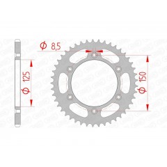 Couronne AFAM Acier 71304 - 520 - 41 dents