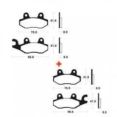 Pack Plaquettes Avant Tecnium Yamaha YFZ450 / YFZ450R