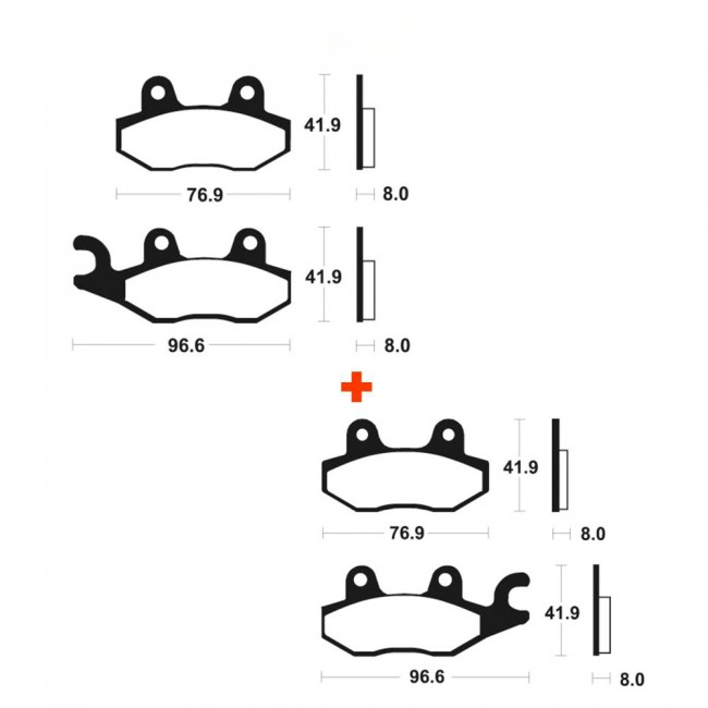 Pack Plaquettes Avant Tecnium Yamaha YFZ450 / YFZ450R