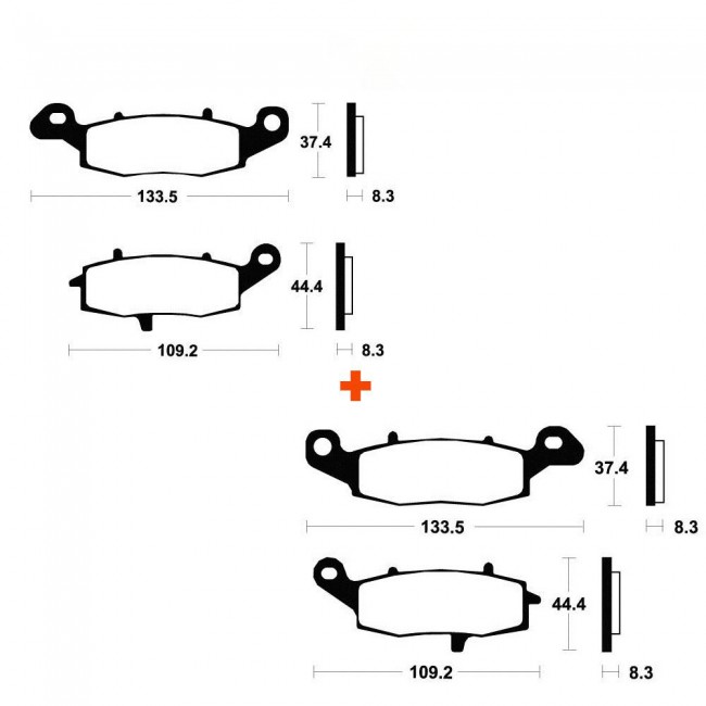 Pack Plaquettes Avant Tecnium Kawasaki Versys 650