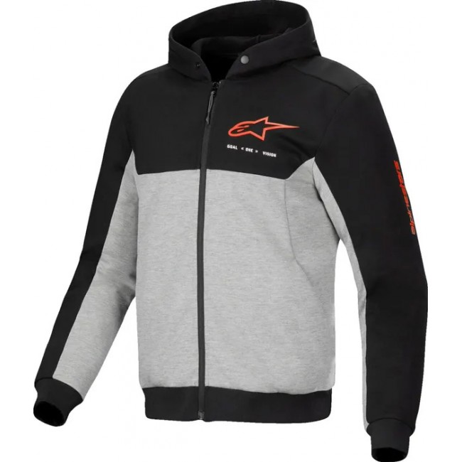 Sweat à capuche Gris/Rouge Chrome v2 Sport Alpinestars - L