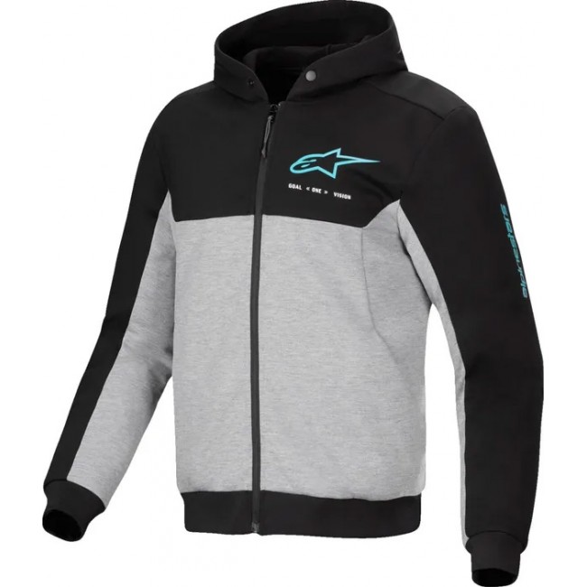 Sweat à capuche Gris/Bleu Chrome v2 Sport Alpinestars - L