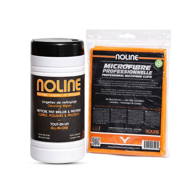 NOLINE Pack de 30 lingettes nettoyantes avec 1 microfibre premium