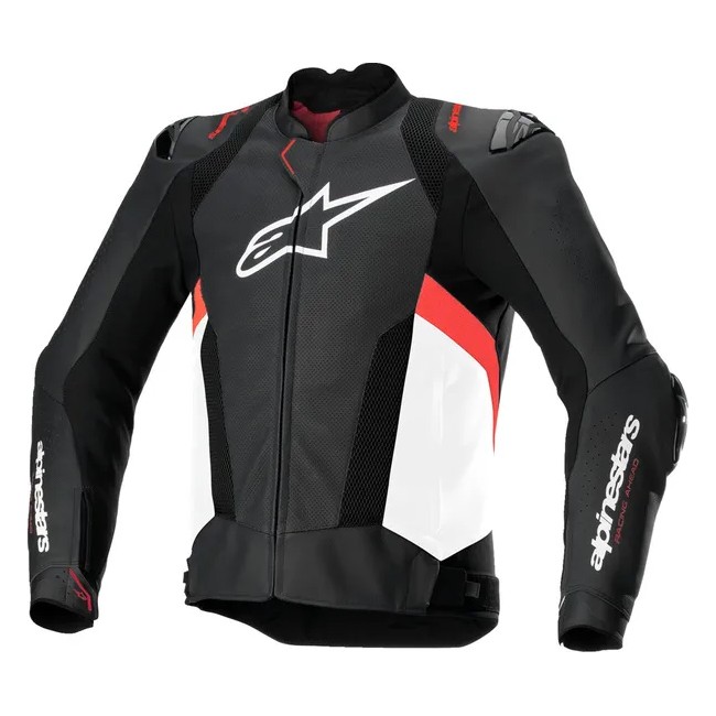Veste NOIR/ROUGE en cuir Missile v3 Airflow Alpinestars
