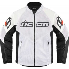 Blouson en cuir Mesh AF ICON BLANC