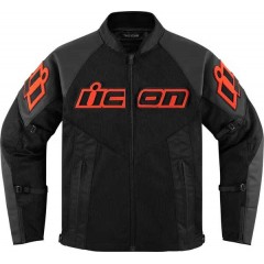 Blouson en cuir Mesh AF ICON ROUGE