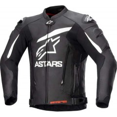 Veste en cuir NOIR/BLANC GP Plus v4 ALPINESTARS