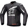 Veste en cuir NOIR/BLANC GP Plus v4 ALPINESTARS